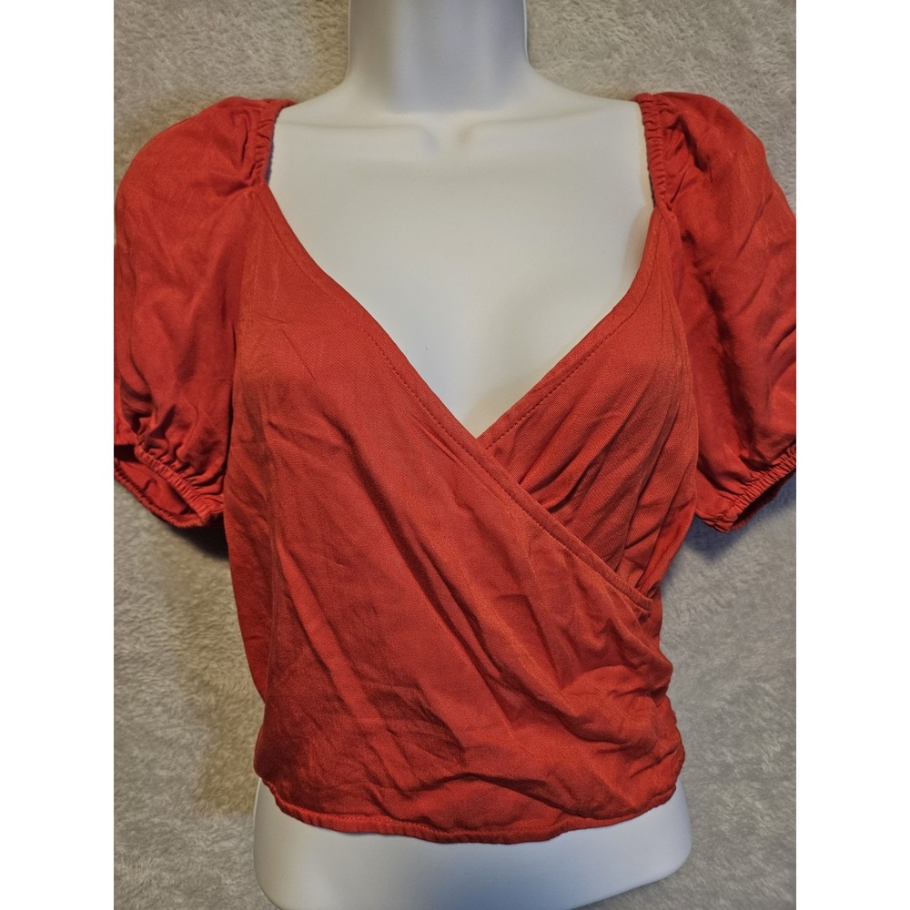 Urban Outfitters SM Petite Pink Top Smocked Puff Sleeve Crop Babydoll y2k NWT
